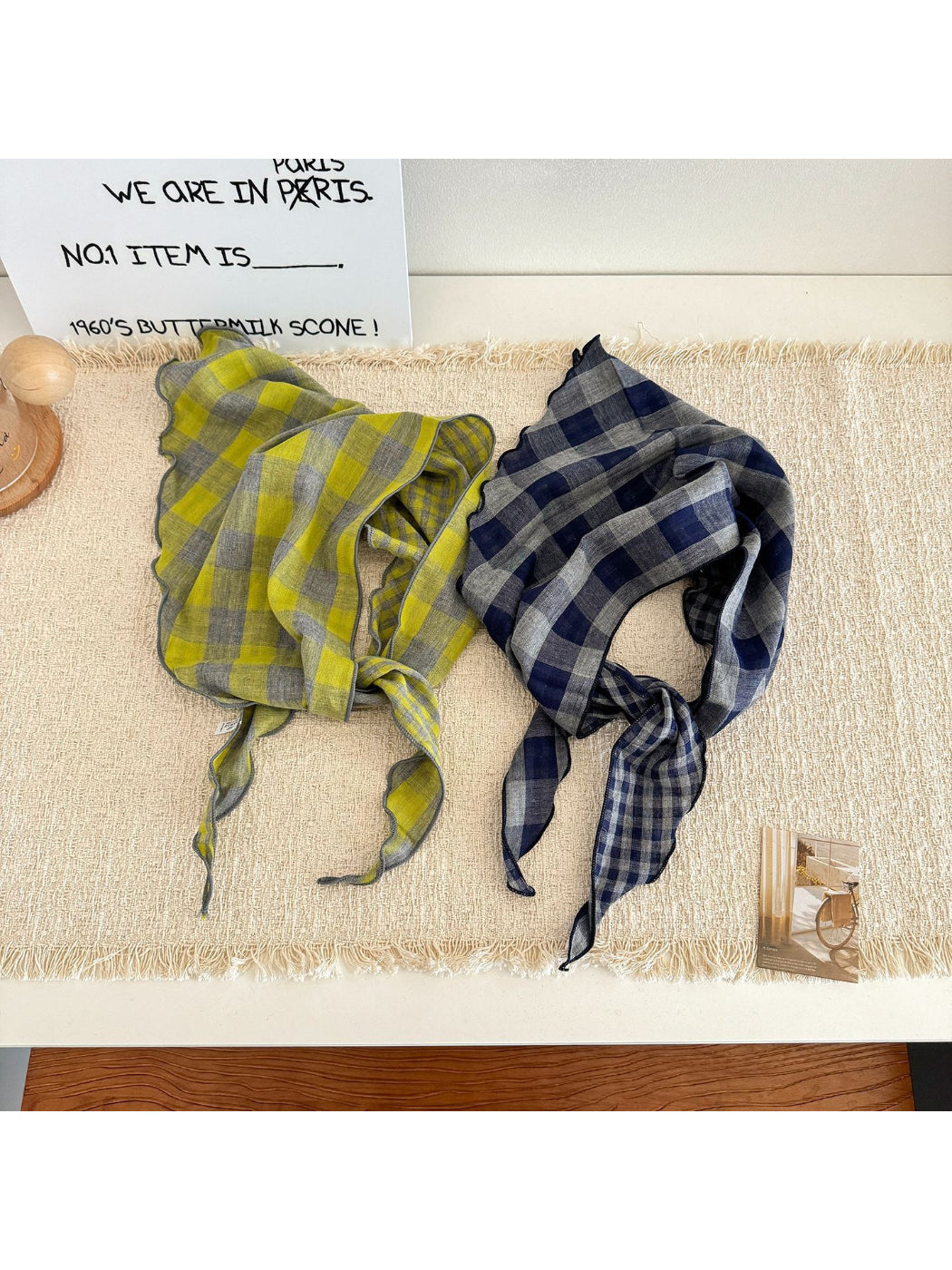 Scarvii - Gingham Check Ruffle Edge Scarf