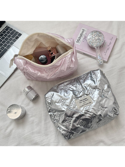 Cosbai - Bow Pattern Travel Cosmetic Bag