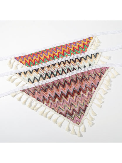 Scarvii - Elegant Boho Knit Tassel Triangle Scarf