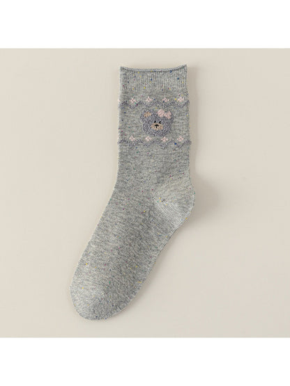 Rufia - Cute Cartoon Dog Mid-Calf Socks for Women