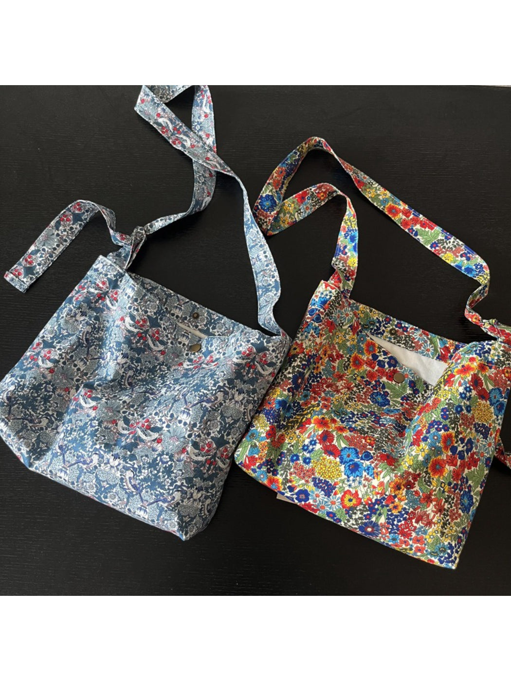 Close-up of Cosbai Wildflower Print Shoulder Bag showing detailed floral fabric design