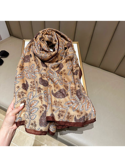 Scarvii - Elegant Plant Patterns Lightweight Wrap Scarf