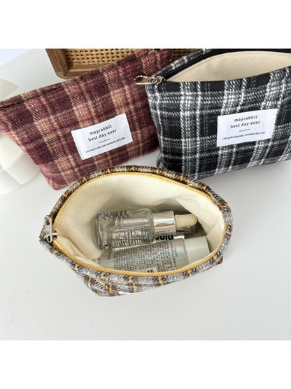 Cosbai – Vintage Plaid Toiletry & Cosmetic Bag