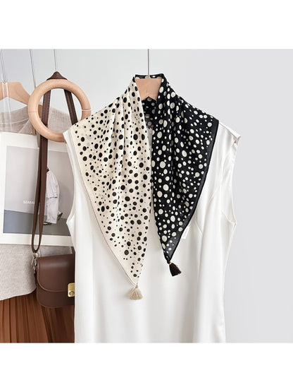 Scarvii - Chic Polka Dot Color Block Square Scarf