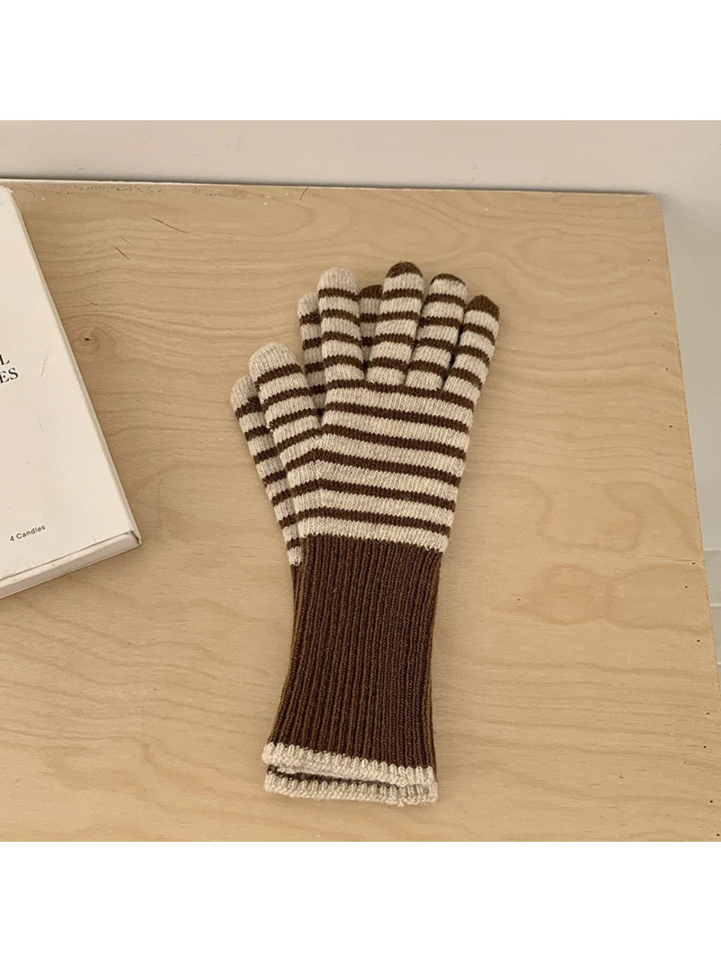 Gloving - Striped Long Ribbed Cuff Gloves