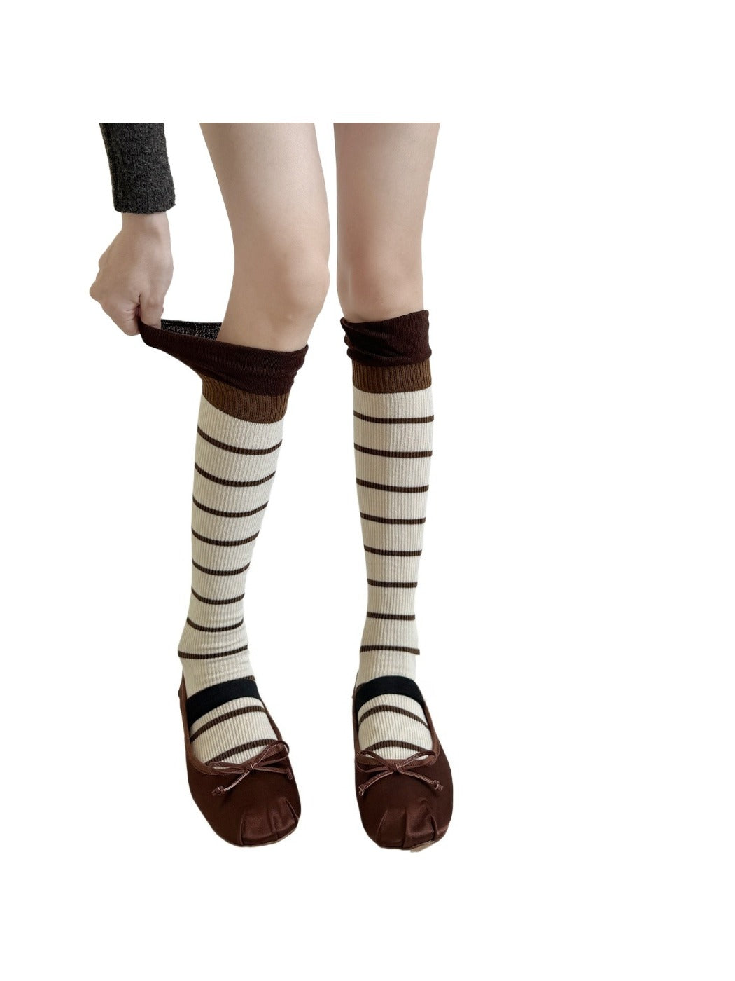 Rufia - Color Block Striped Mid-Calf Socks