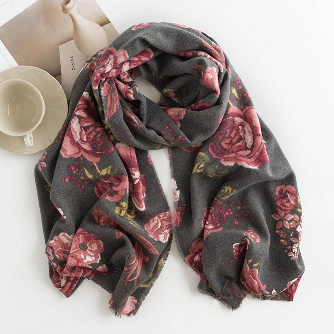 Scarvii - Rose Pattern Autumn-Winter Scarf