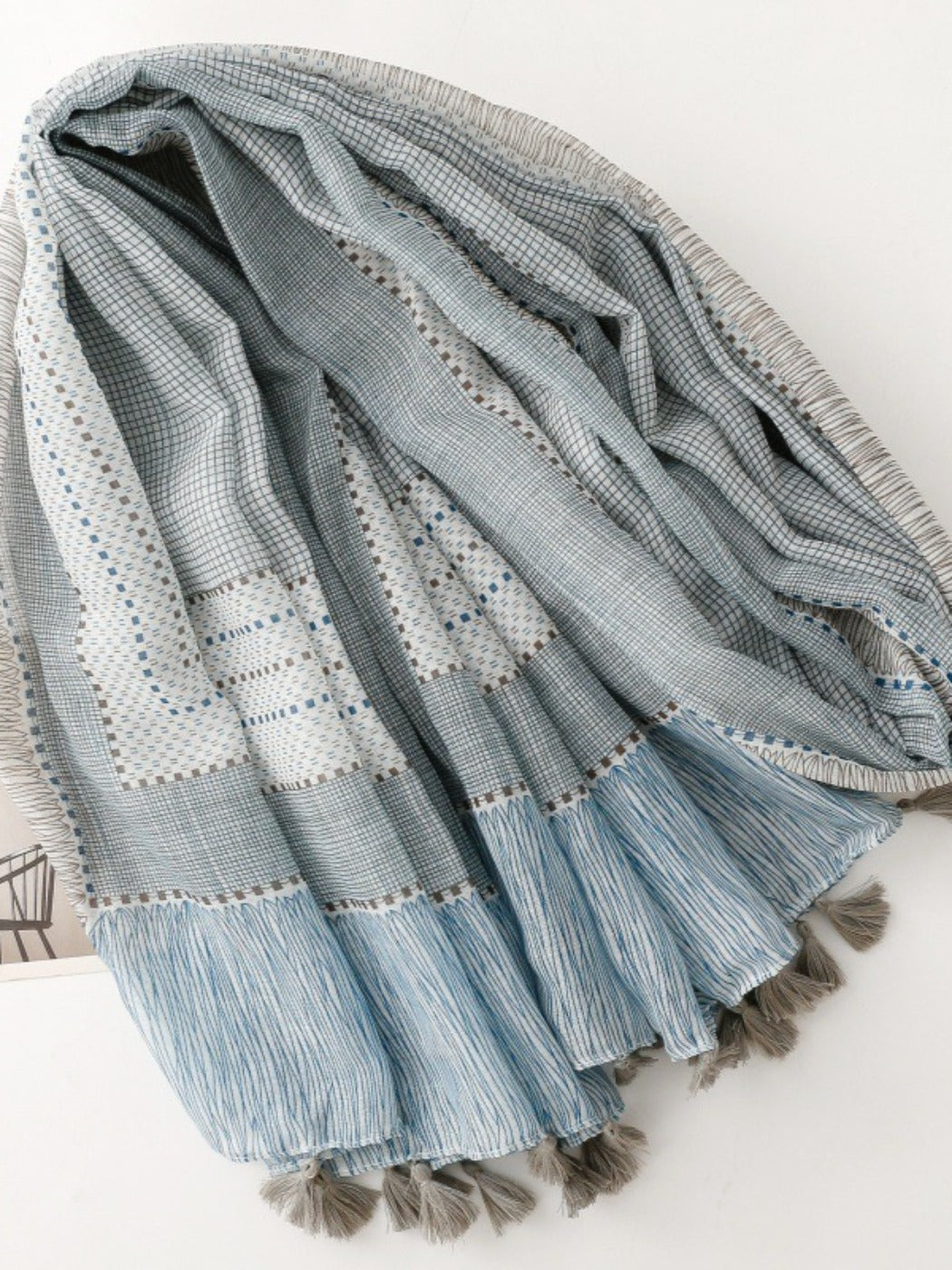 Scarvii - Classic Blue-Grey Scarf Shawl