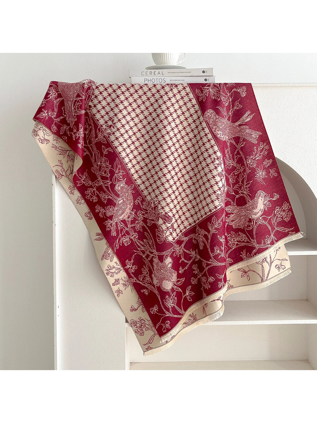 Scarvii - Bird Houndstooth Woven Texture Scarf