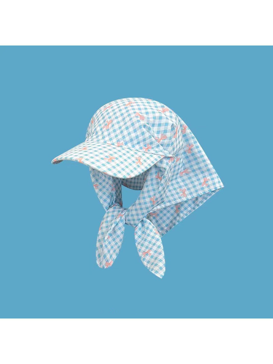 Haila plaid turban hat displayed on a white background showing front and side views