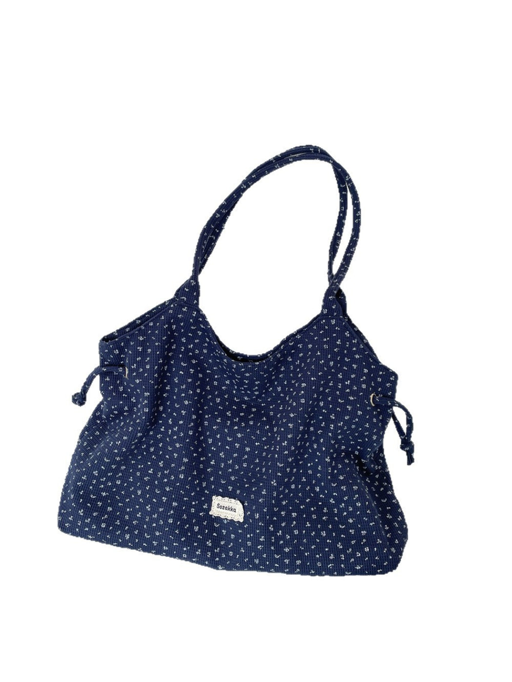 Cosbai - Ditsy Floral Side Tie Tote Bag