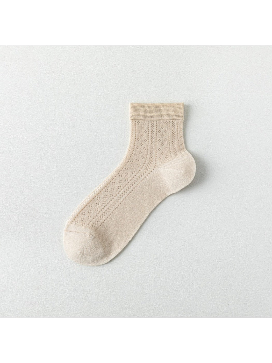 Rufia - Elegant Sheer Mesh Detail Crew Socks