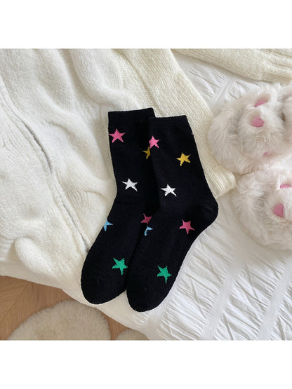 Rufia - Playful Mixed Motif Casual Crew Socks
