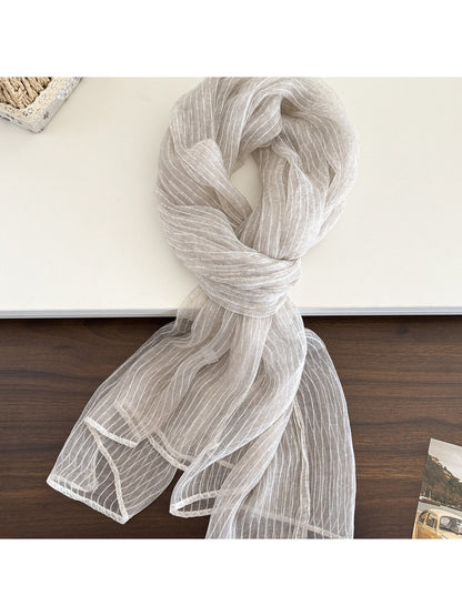 Scarvii - Lightweight Pinstripe Gauze Scarf