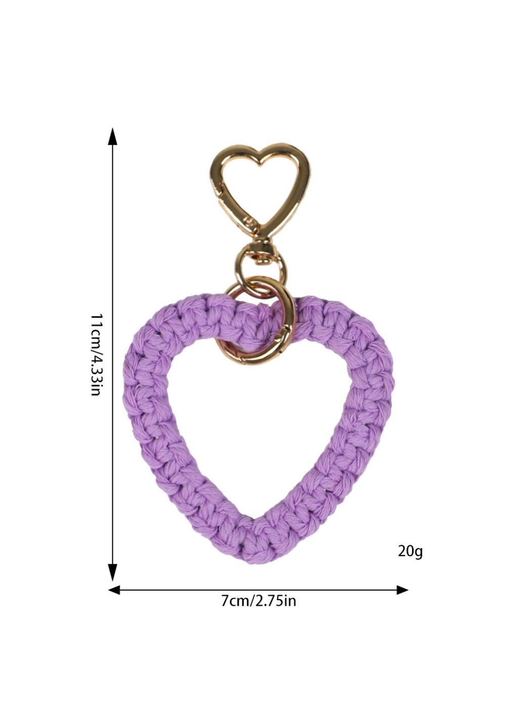 Koco Colorful Heart Woven Keychain showing heart motif and woven texture