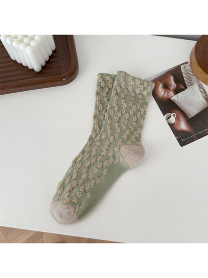 Rufia - Vintage Raised Dot Jacquard Crew Socks