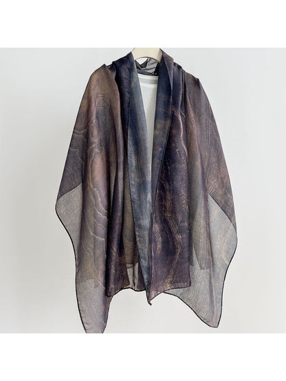 Scarvii - Deep-hued Flowing Printed Summer Wrap Scarf