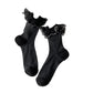 Rufia - Breathable Lace Trim Ballet Socks - Sweet & Soft