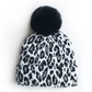 Haila - Leopard Knitted Beanie with Pompom
