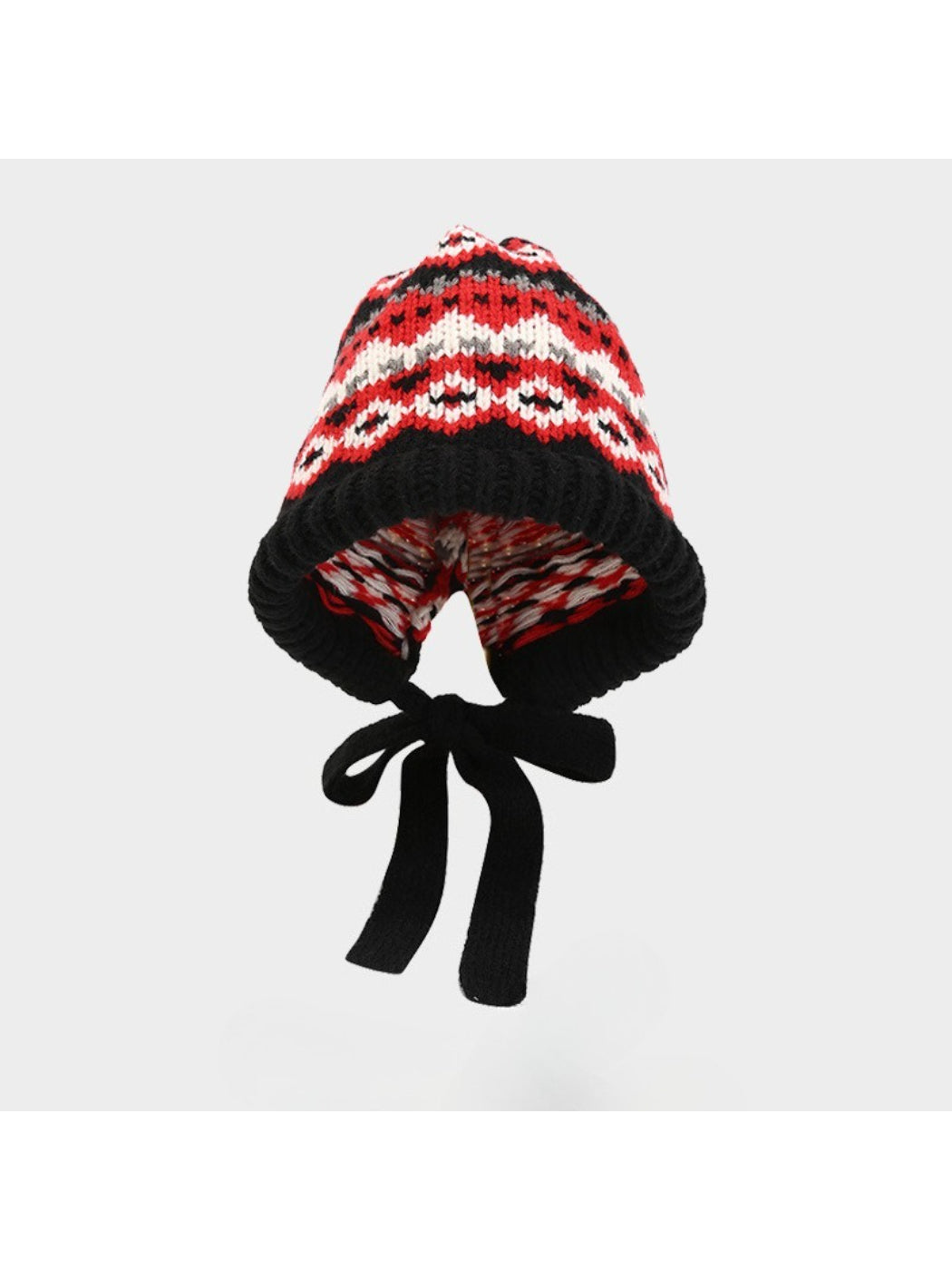 Haila - Nordic Pattern Tie Bonnet Beanie