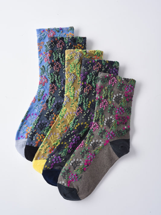 Rufia - Wild Bloom Texture Crew Socks