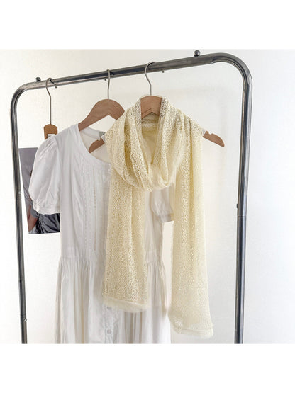 Scarvii - Mesh Fringe Long Scarf