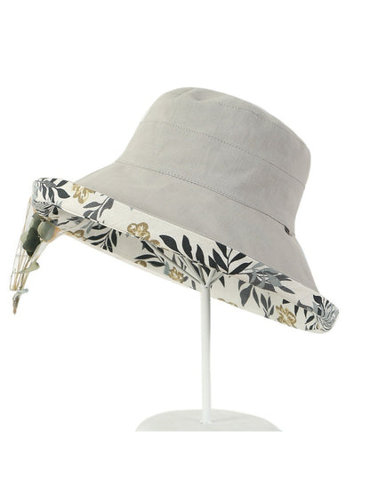 Close-up of Haila bucket hat fabric texture and floral print details