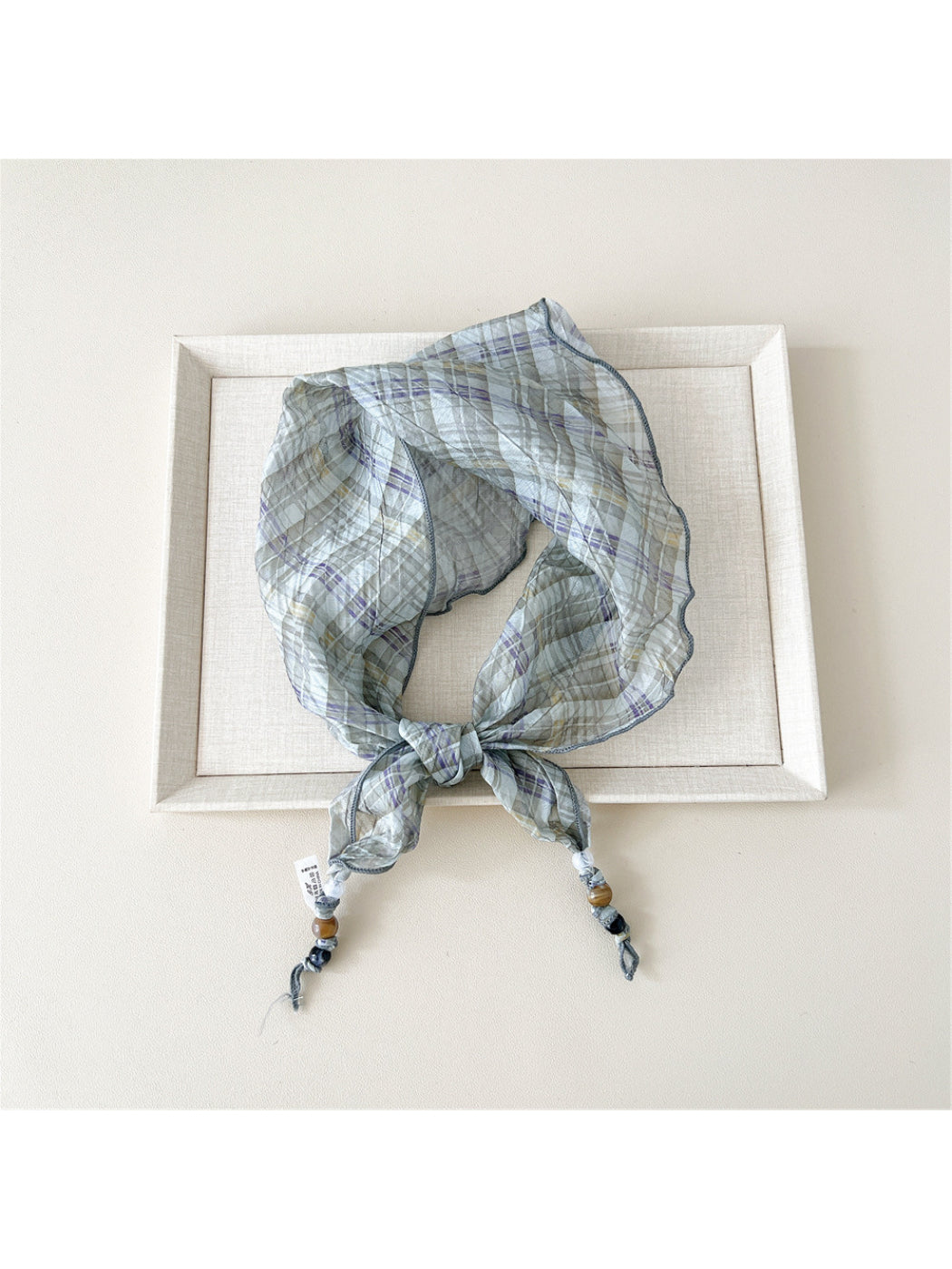 Scarvii - Retro Prin Bead Tip Triangular Scarf