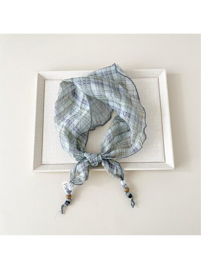 Scarvii - Retro Prin Bead Tip Triangular Scarf