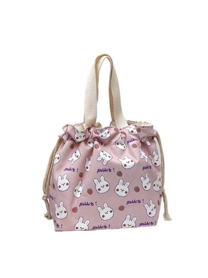 Cosbai cartoon small tote bag angled view highlighting design