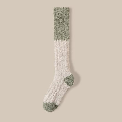 Rufia - Color Block Knee-High Towel Socks