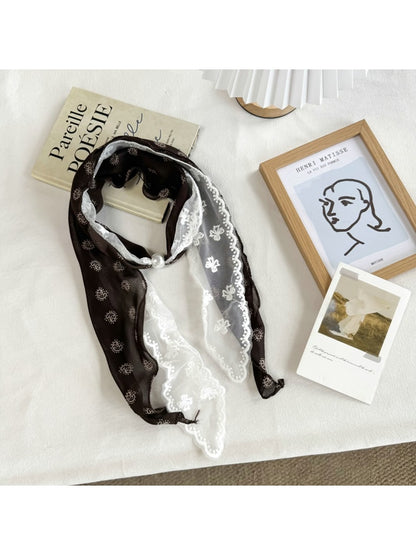 Scarvii - Gentle Paisley Lace Narrow Scarf
