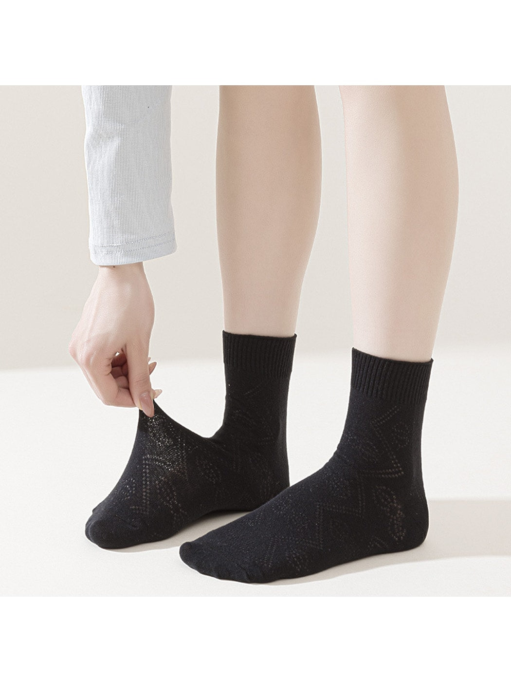 Rufia - Ribbed Cuff Fresh Openwork Socks