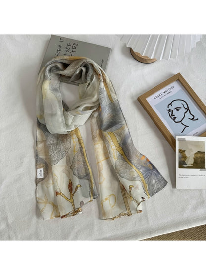 Scarvii - Floral Print Simple Styling Scarf