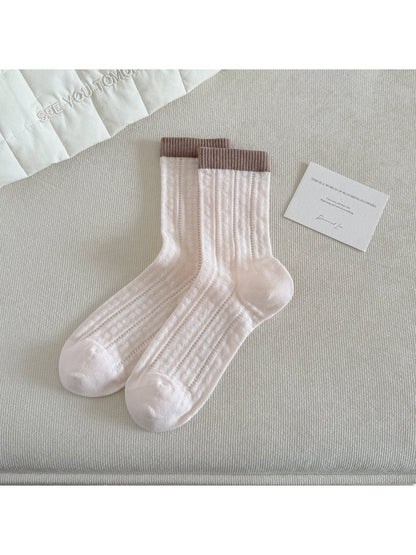 Rufia - Women's Color Block Stripe Crew Socks