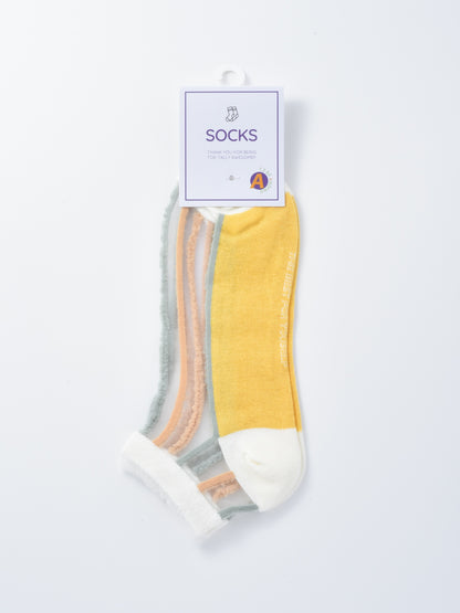 Rufia - Soft Floral Pattern Lightweight Crew Socks