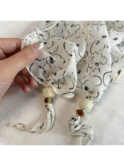 Scarvii - Printed Floral Long Narrow Scarf