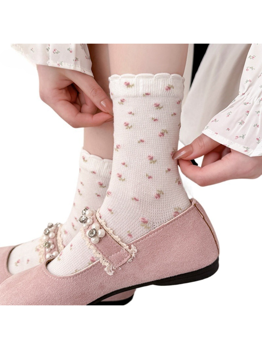 Rufia - Mini Floral Ruffle Crew Socks product image 1