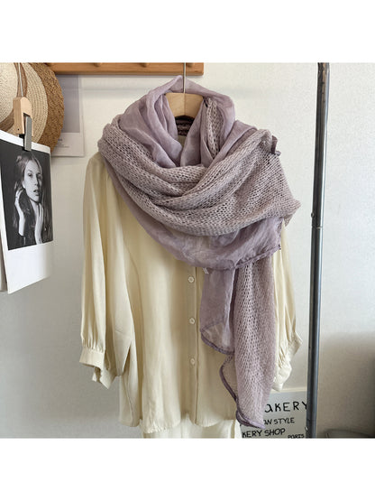 Scarvii - Open Knit Panel Lightweight Scarf