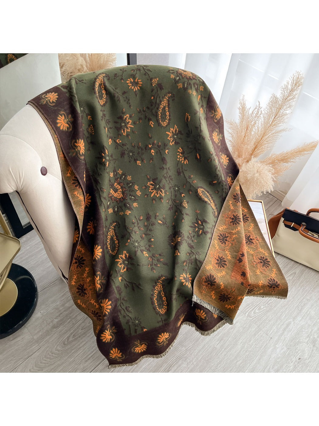 Scarvii – Reversible Paisley Fringe Scarf & Wrap