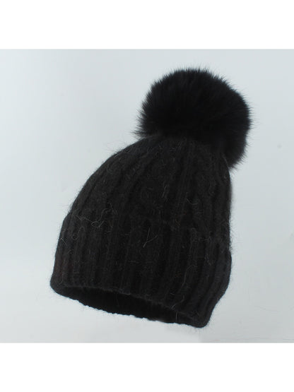 Haila - Ribbed Pom Pom Winter Knit Beanie