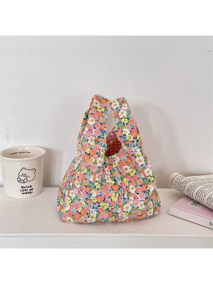 Cosbai - Floral Print Soft Mini Tote Bag