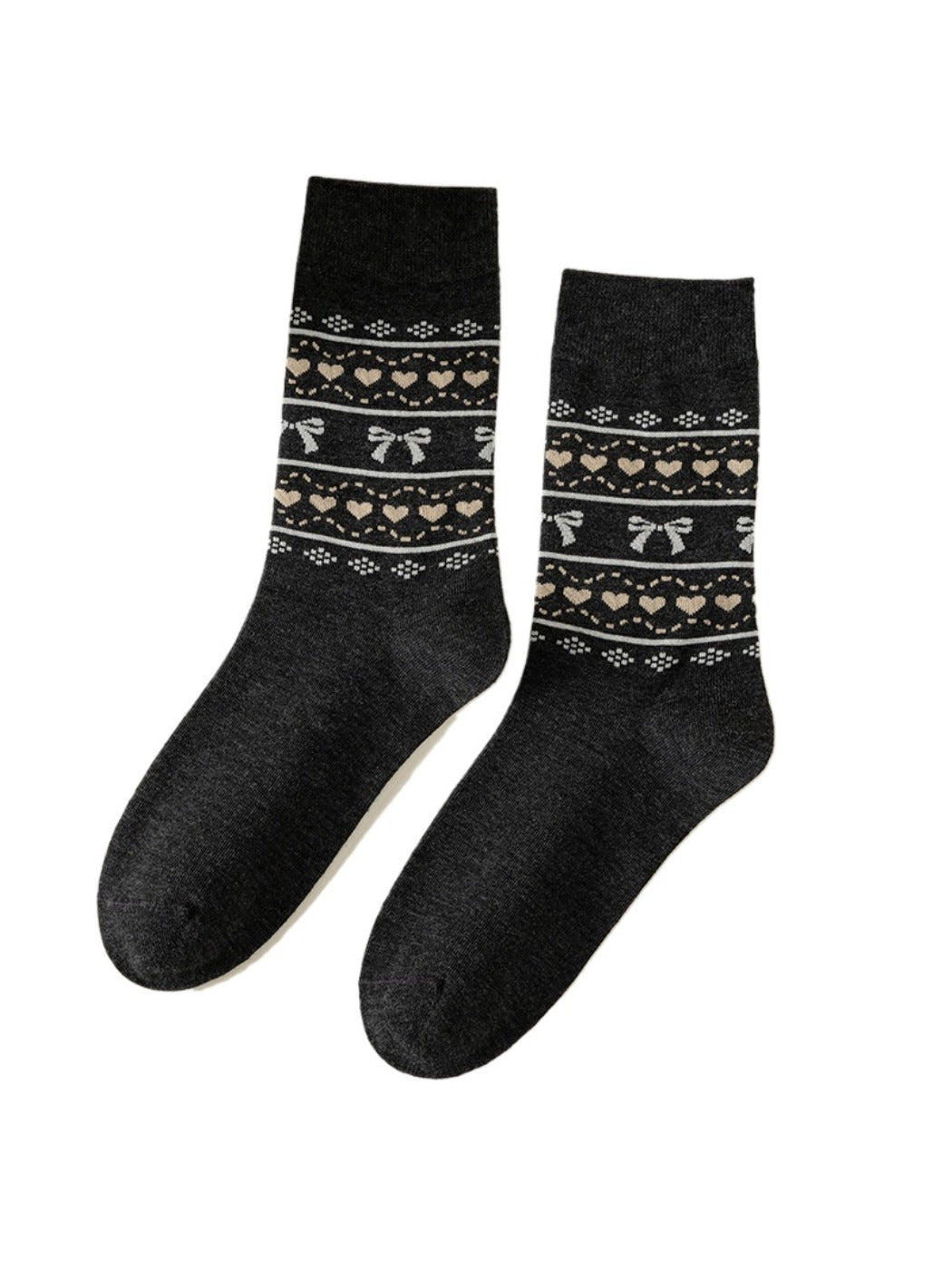 Rufia - Vintage Mid-Calf Socks with Cartoon Patterns for Women