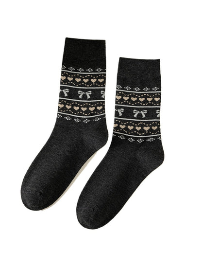 Rufia - Vintage Mid-Calf Socks with Cartoon Patterns for Women