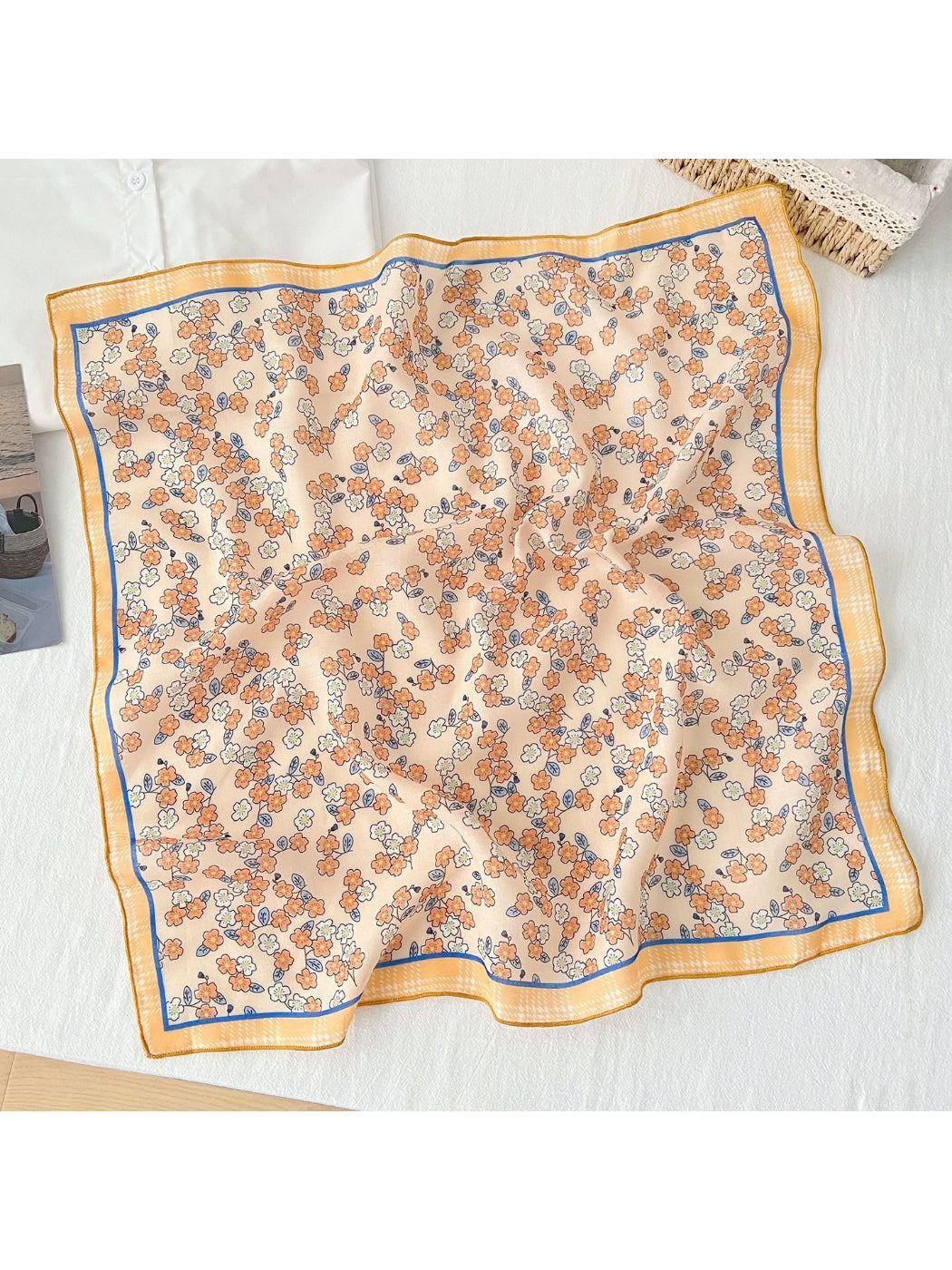 Scarvii Garden Floral Print Square Scarf