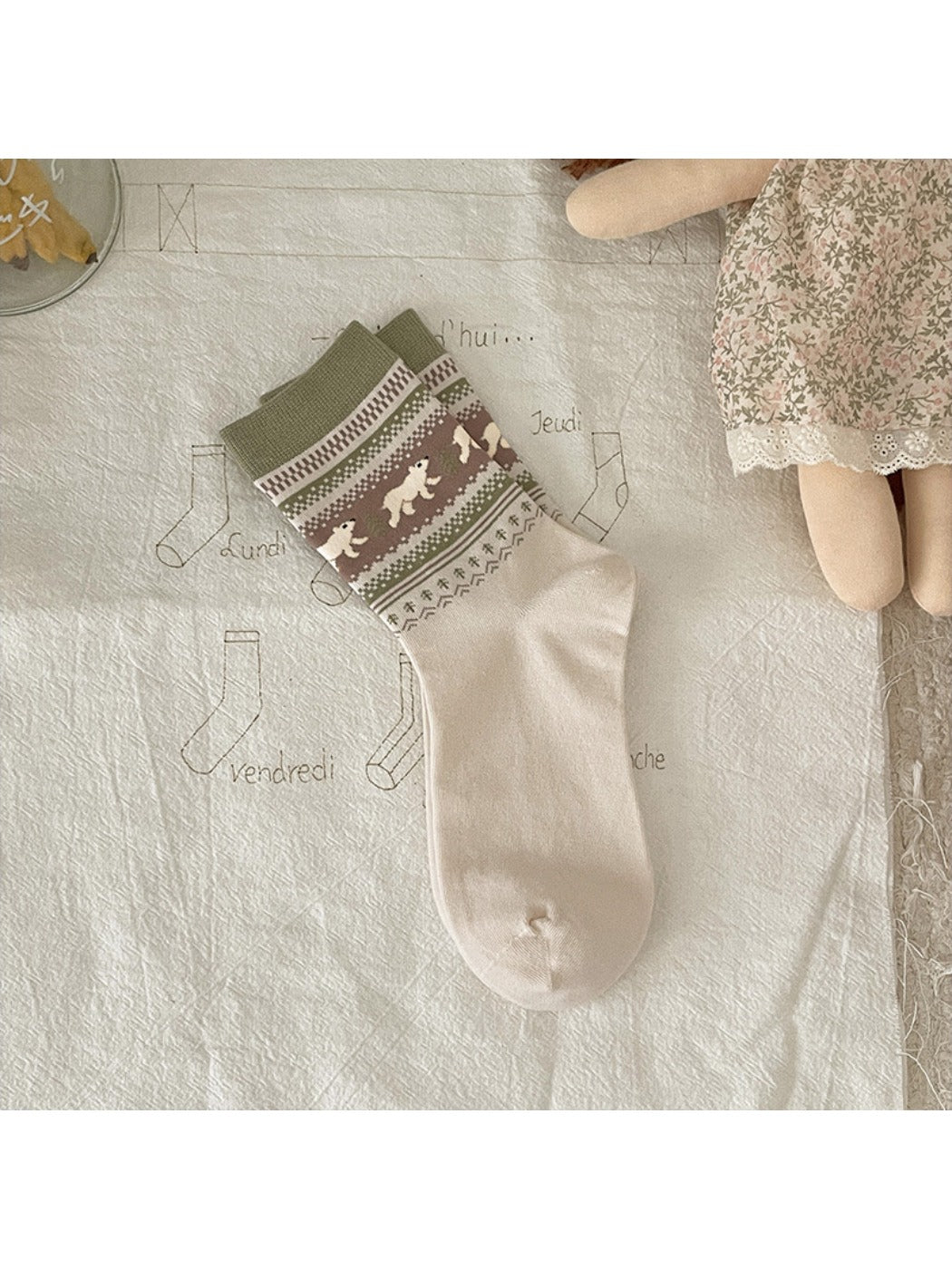Rufia - Animal Pattern Cute Pattern Mid-Calf Socks
