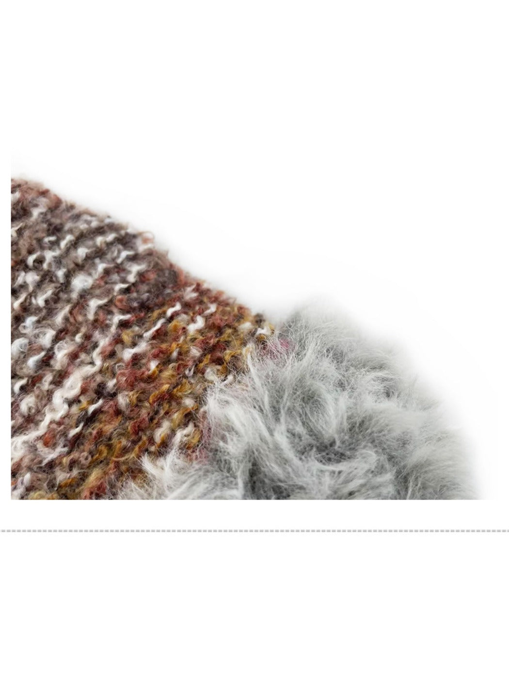 Haila - Rainbow Stripe Knitted Beanie with Earflaps for Women