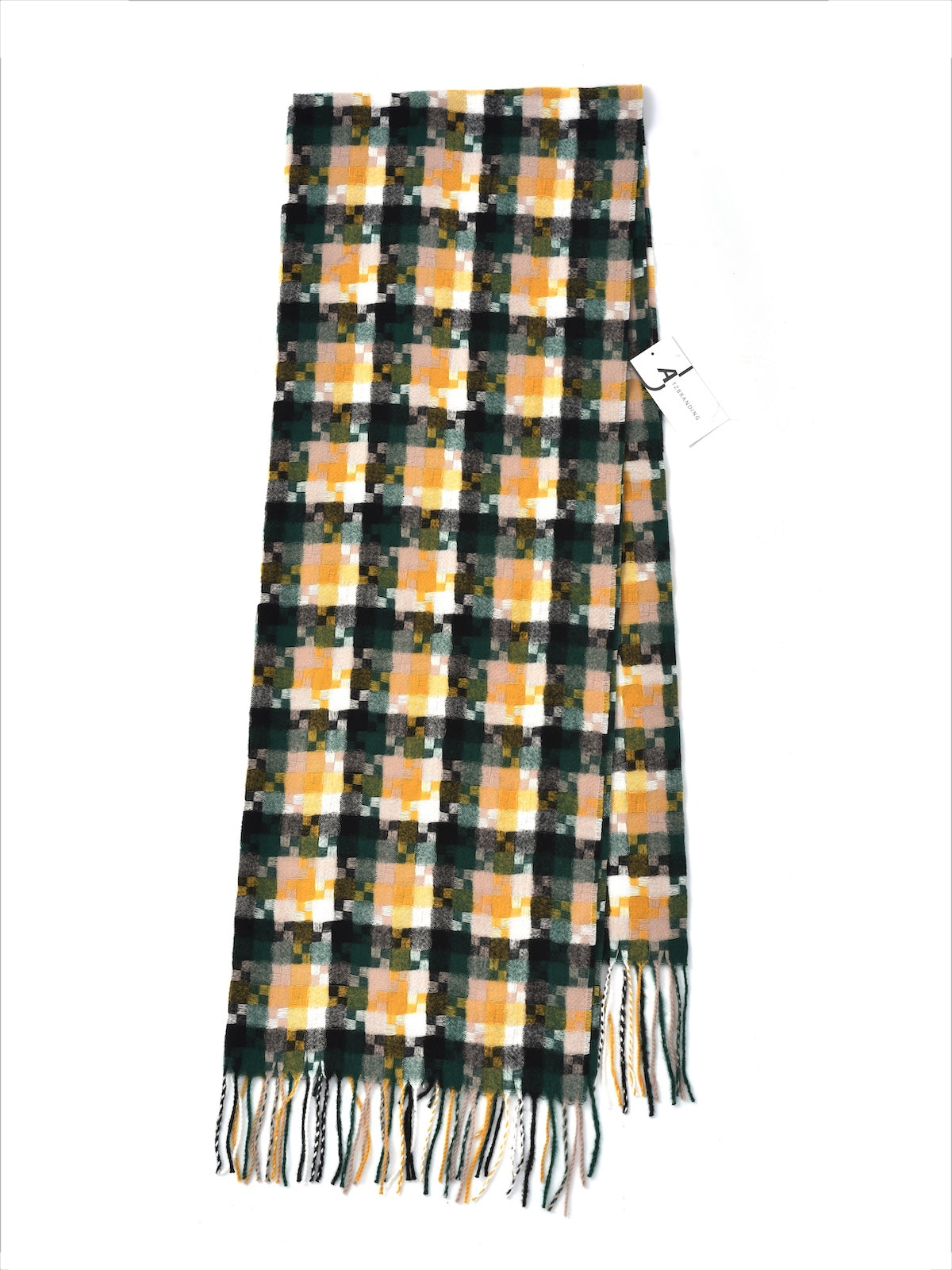 Scarvii – Pixel Plaid Fringe Scarf