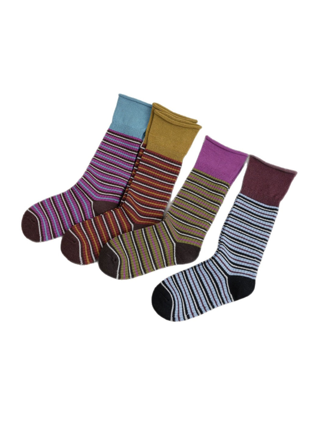 Rufia – Color-Block Retro Mid-Calf Socks
