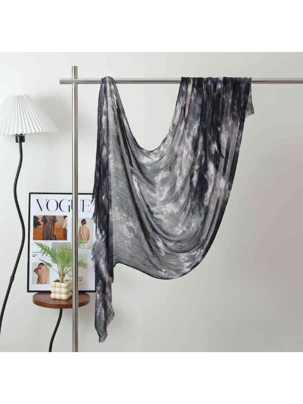 Scarvii - Abstract Mottled Tie-Dye Fringe Scarf